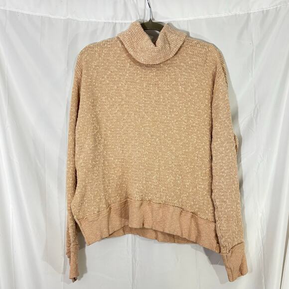 Free People “We The Free Tommy” Turtleneck Sweater – Size S light rose/blush - Picture 2 of 5